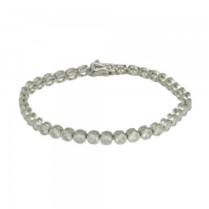 Bracelet of 925 Silver Riviera White gold plated Code 011373