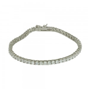 Bracelet of 925 Silver Riviera White gold plated Code 011374