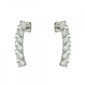Earrings of Silver 925 White gold plated Code 011379