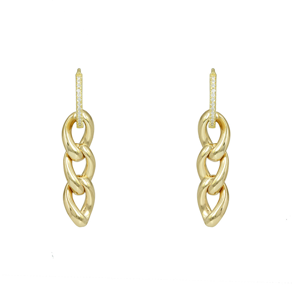 Earrings of yellow gold plated Silver 925 Code 011381