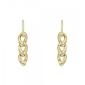 Earrings of yellow gold plated Silver 925 Code 011381