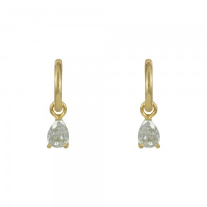 Earrings Yellow gold plated Silver 925 Rings with teardrop motif Code 011465