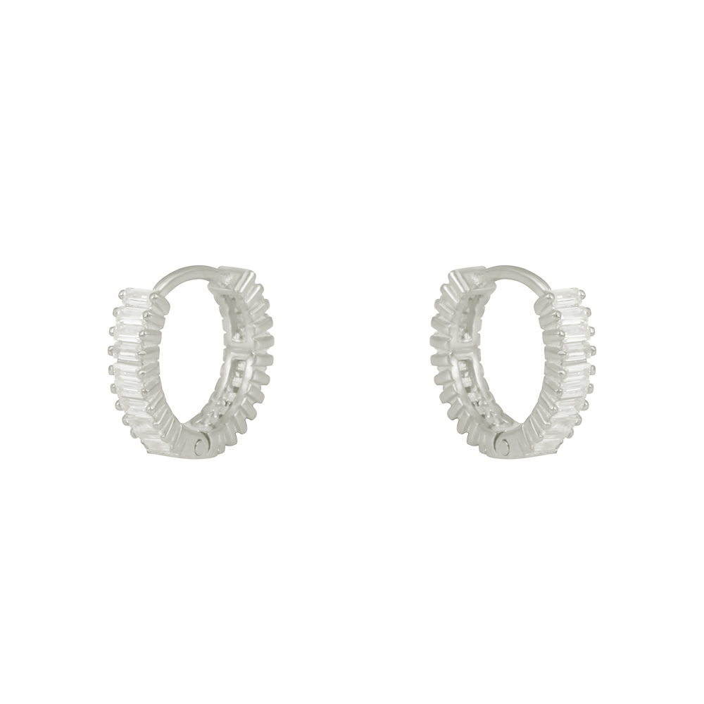 Earrings of white gold plated Silver 925 Code 011468
