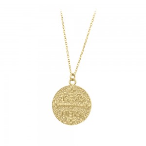 Christian pendant with chain, Silver 925 Yellow gold plated Code 011485