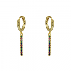 Earrings Yellow gold plated Silver 925 Rings with motif Code 011714
