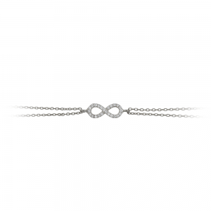 Bracelet of 925 Silver Infinity White gold plated Code 012306