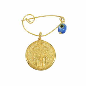 Christian pendant with brooch Silver 925 Yellow gold plated Code 012797