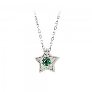 Necklace of Silver 925 Star shape Plated Code 013373