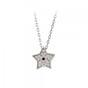 Necklace of Silver 925 Star shape Plated Code 013373