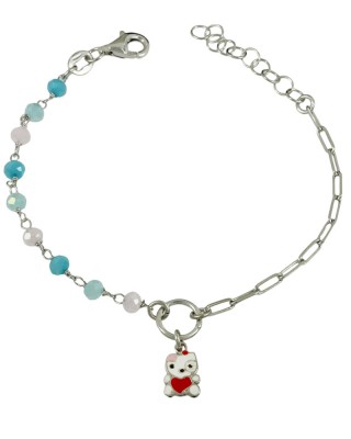 Παιδικό βραχιόλι Hello Kitty Ασήμι 925 βαθμών Επιπλατινωμένο Κωδικός 014551