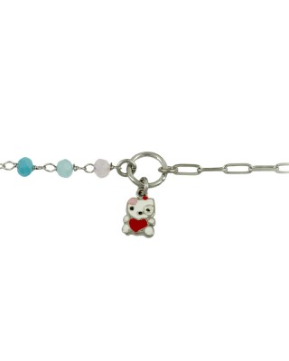 Παιδικό βραχιόλι Hello Kitty Ασήμι 925 βαθμών Επιπλατινωμένο Κωδικός 014551
