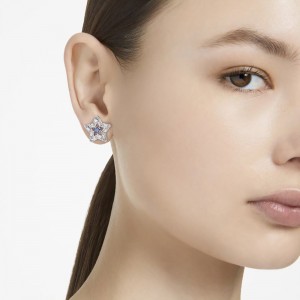 Swarovski earrings Stella 5639188 White gold plated