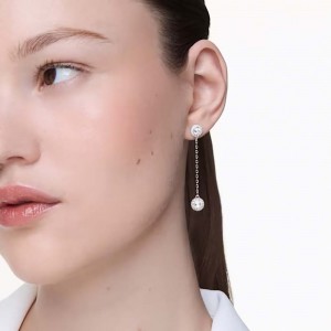 Swarovski Σκουλαρίκια Una Angelica 5732273 Επιπλατινωμένα