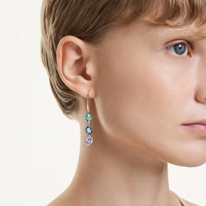 Swarovski Σκουλαρίκια Gema 5747917 Επιχρυσωμένα με κίτρινο χρυσό