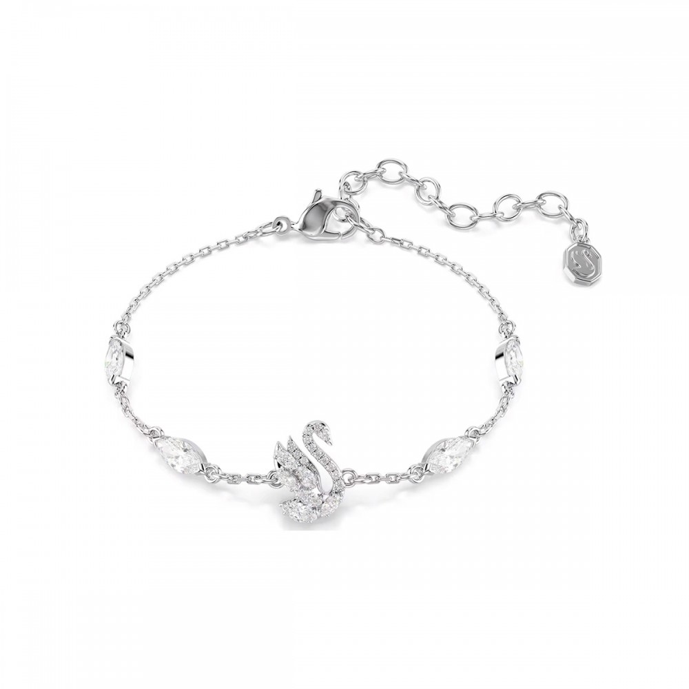 Swarovski Βραχιόλι Swan 5758682 Επιροδιωμένο