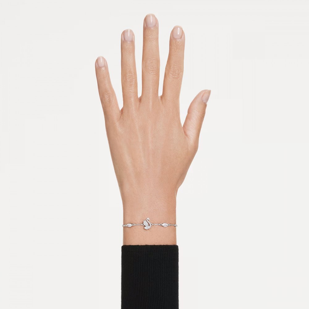 Swarovski Βραχιόλι Swan 5758682 Επιροδιωμένο