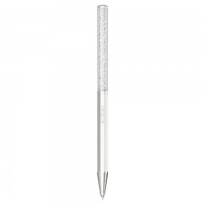 Swarovski Pen Crystalline Ballpoint 5670198 White lacquered Octagonal shape Black color ink
