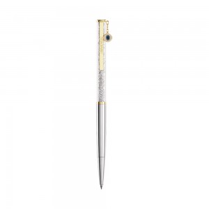 Swarovski Στυλό Rollerball Crystalline silk 5728729 Επιχρυσωμένο Μάτι Μαύρο χρώμα μελάνι