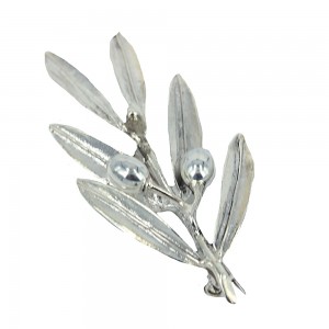 Olive-shaped brooch made of 925 sterling silver code 005505
