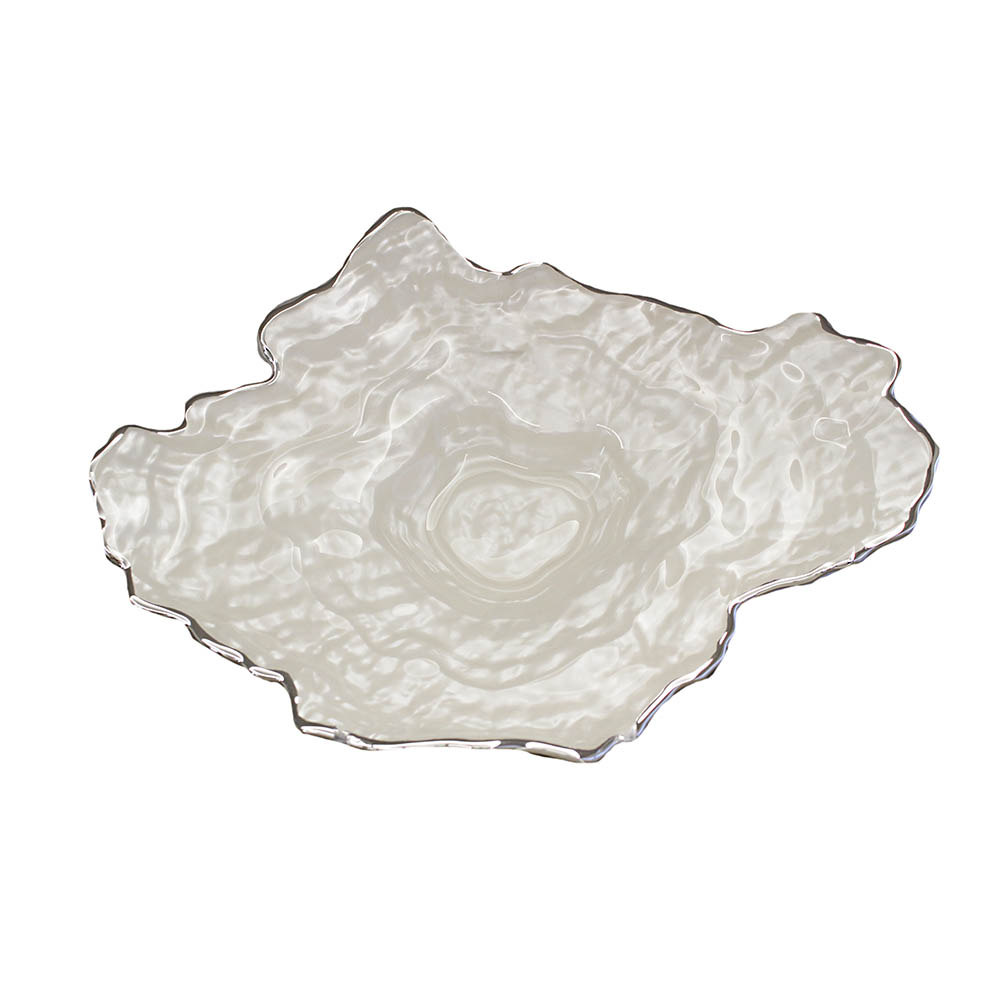 Decorative plate Shell Silver 925 on glass and mother-of-pearl Code 011444 Diamensions: 34cm x 26cm