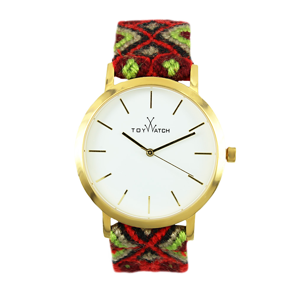 Toy Watch MYW05GD Quartz Ανοξείδωτο ατσάλι Multicolor υφασμάτινο λουρί Λευκό χρώμα καντράν