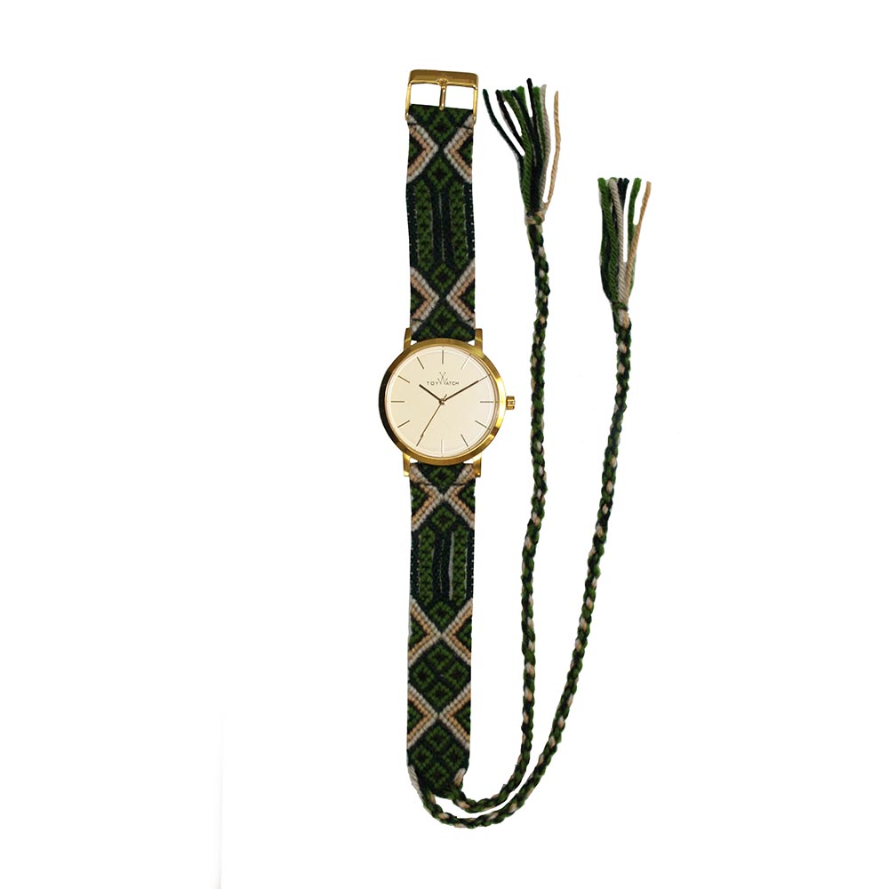 Toy Watch MYW06GD Quartz Ανοξείδωτο ατσάλι Multicolor υφασμάτινο λουρί Χρυσό χρώμα καντράν