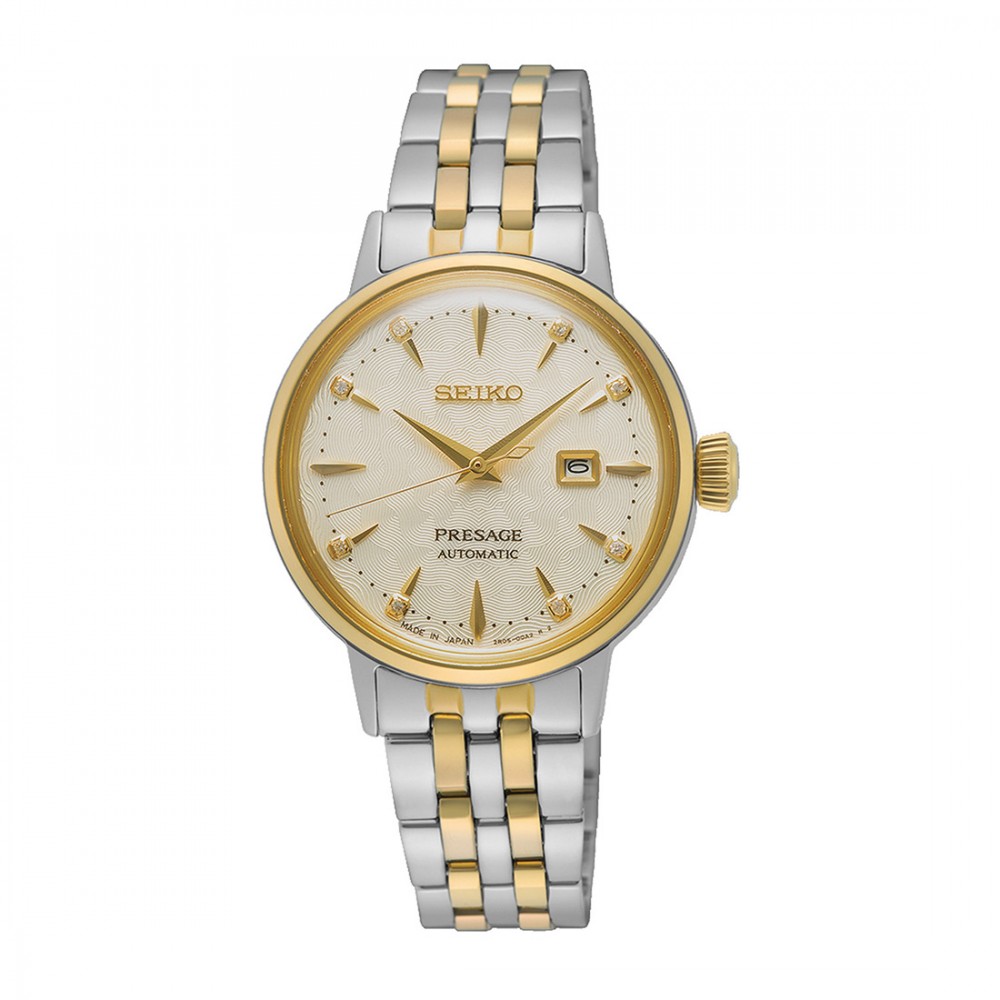 Seiko Presage SRE010J1 Αυτόματο Ανοξείδωτο ατσάλι Μπρασελέ Χρυσό χρώμα καντράν Κρύσταλα