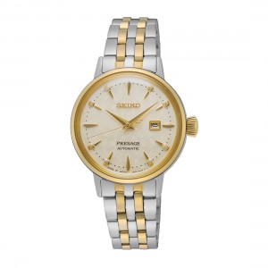 Seiko Presage SRE010J1 Αυτόματο Ανοξείδωτο ατσάλι Μπρασελέ Χρυσό χρώμα καντράν Κρύσταλα