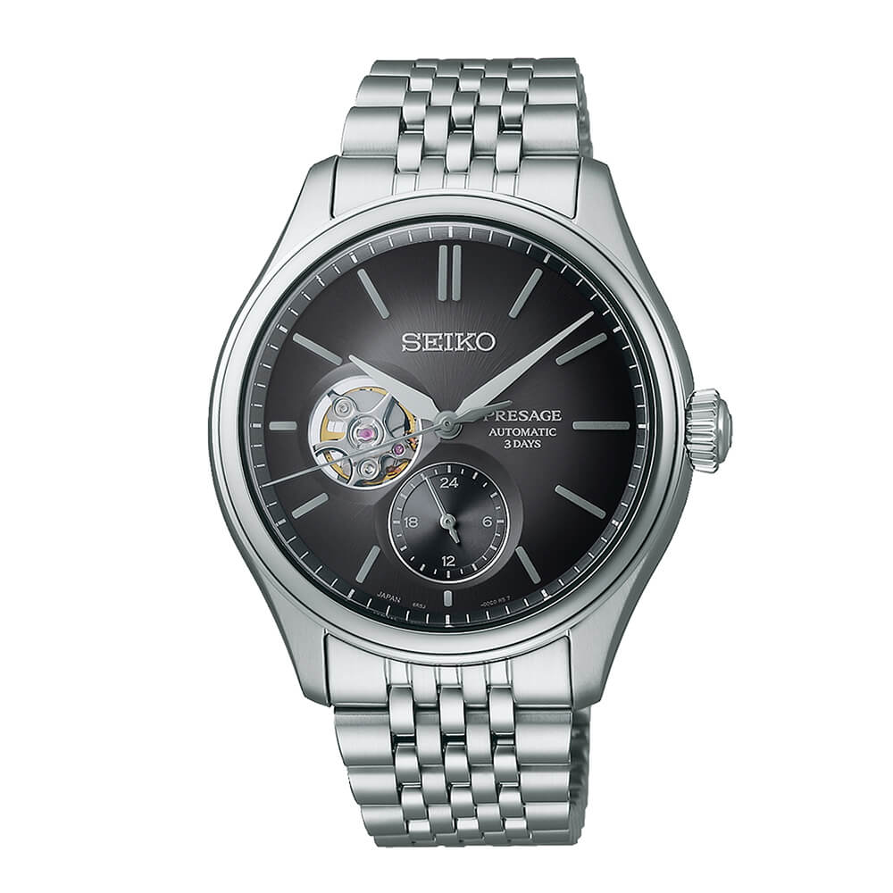 Seiko Presage SPB471J1 Αυτόματο Ανοξείδωτο ατσάλι Μπρασελέ Μαύρο χρώμα καντράν