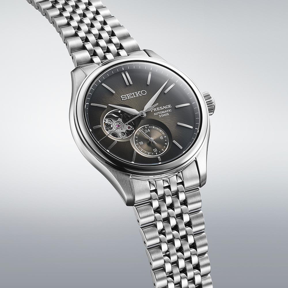 Seiko Presage SPB471J1 Αυτόματο Ανοξείδωτο ατσάλι Μπρασελέ Μαύρο χρώμα καντράν