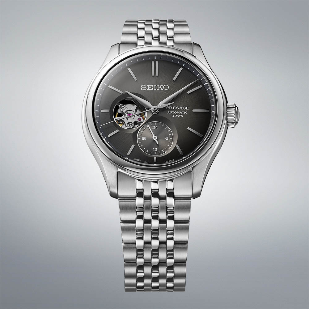Seiko Presage SPB471J1 Αυτόματο Ανοξείδωτο ατσάλι Μπρασελέ Μαύρο χρώμα καντράν