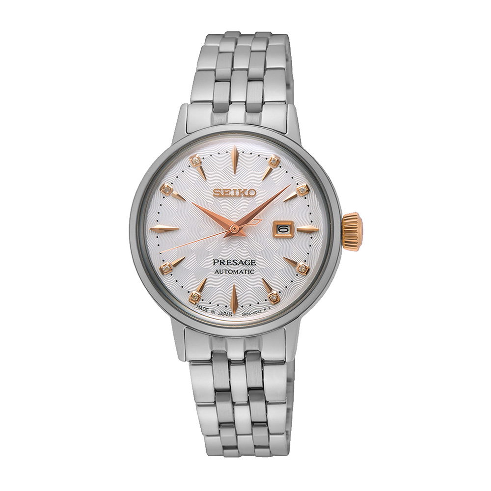 Seiko Presage SRE009J1 Αυτόματο Ανοξείδωτο ατσάλι Μπρασελέ Λευκό χρώμα καντράν Κρύσταλα