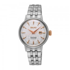 Seiko Presage SRE009J1 Αυτόματο Ανοξείδωτο ατσάλι Μπρασελέ Λευκό χρώμα καντράν Κρύσταλα