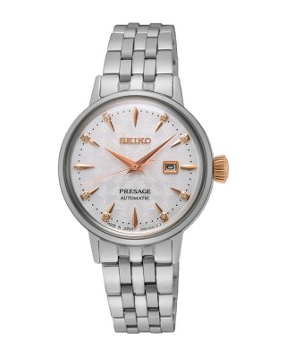 Seiko Presage SRE009J1 Αυτόματο Ανοξείδωτο ατσάλι Μπρασελέ Λευκό χρώμα καντράν Κρύσταλα