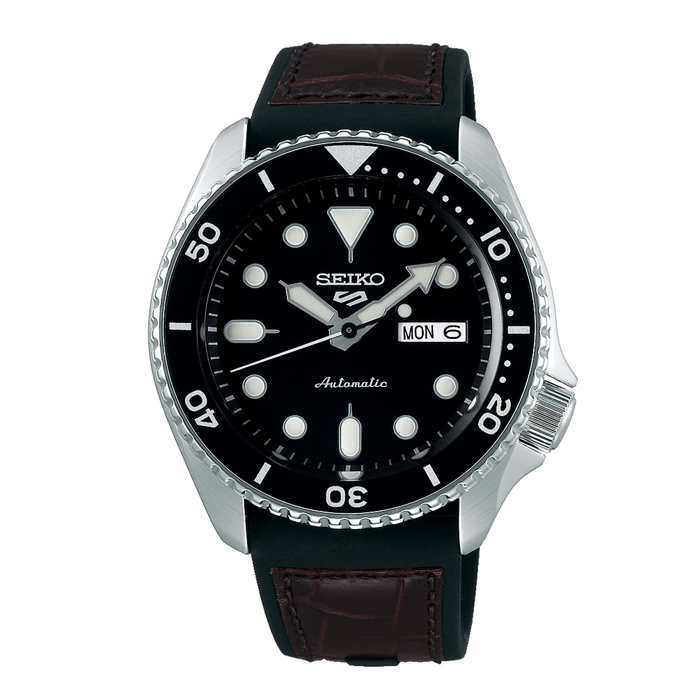 Seiko 5 Sports SRPD55K2 Automatic Stainless steel Rubber Leather strap