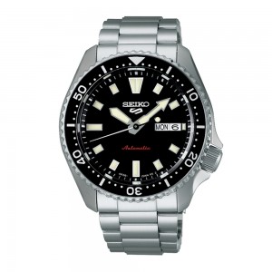 Seiko 5 Sports SRPL85K1J Αυτόματο Ανοξείδωτο ατσάλι Μπρασελέ Μαύρο χρώμα καντράν Περιστρεφόμενη στεφάνη