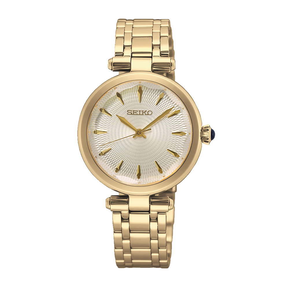 Seiko Conceptual series SRZ554P1 Quartz Επιχρυσωμένο Ανοξείδωτο ατσάλι Μπρασελέ Μπεζ χρώμα καντράν