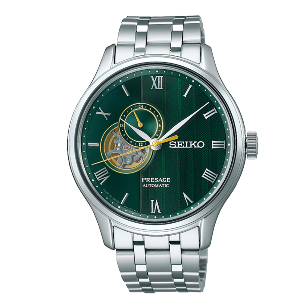 Seiko Presage 'Japanese Zen Gardens' SSA463J1 Αυτόματο Ανοξείδωτο ατσάλι Μπρασελέ Πράσινο χρώμα καντράν