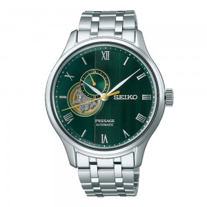Seiko Presage 'Japanese Zen Gardens' SSA463J1 Αυτόματο Ανοξείδωτο ατσάλι Μπρασελέ Πράσινο χρώμα καντράν
