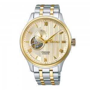 Seiko Presage 'Japanese Zen Gardens' SSA464J1 Αυτόματο Ανοξείδωτο ατσάλι Μπρασελέ Χρυσό χρώμα καντράν