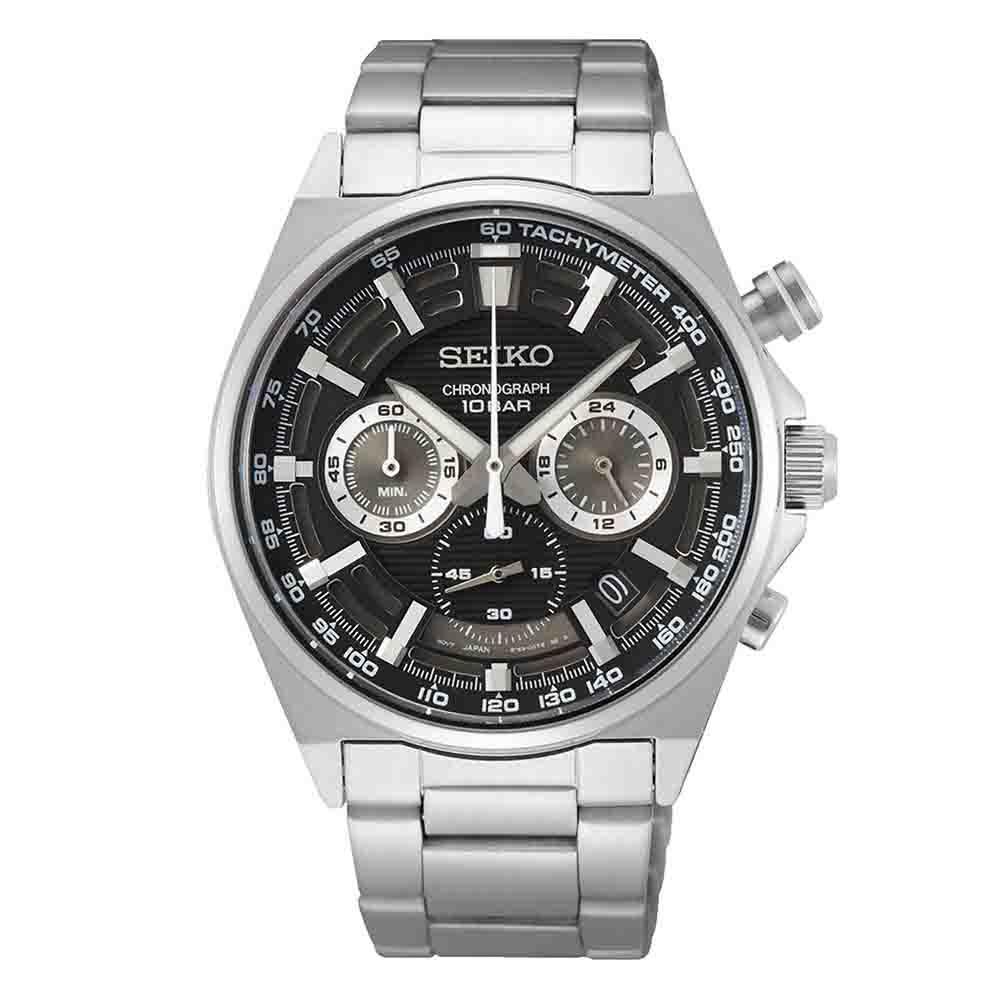 Seiko Conceptual SSB397P1 Quartz chronograph Stainless steel Bracelet Black color dial