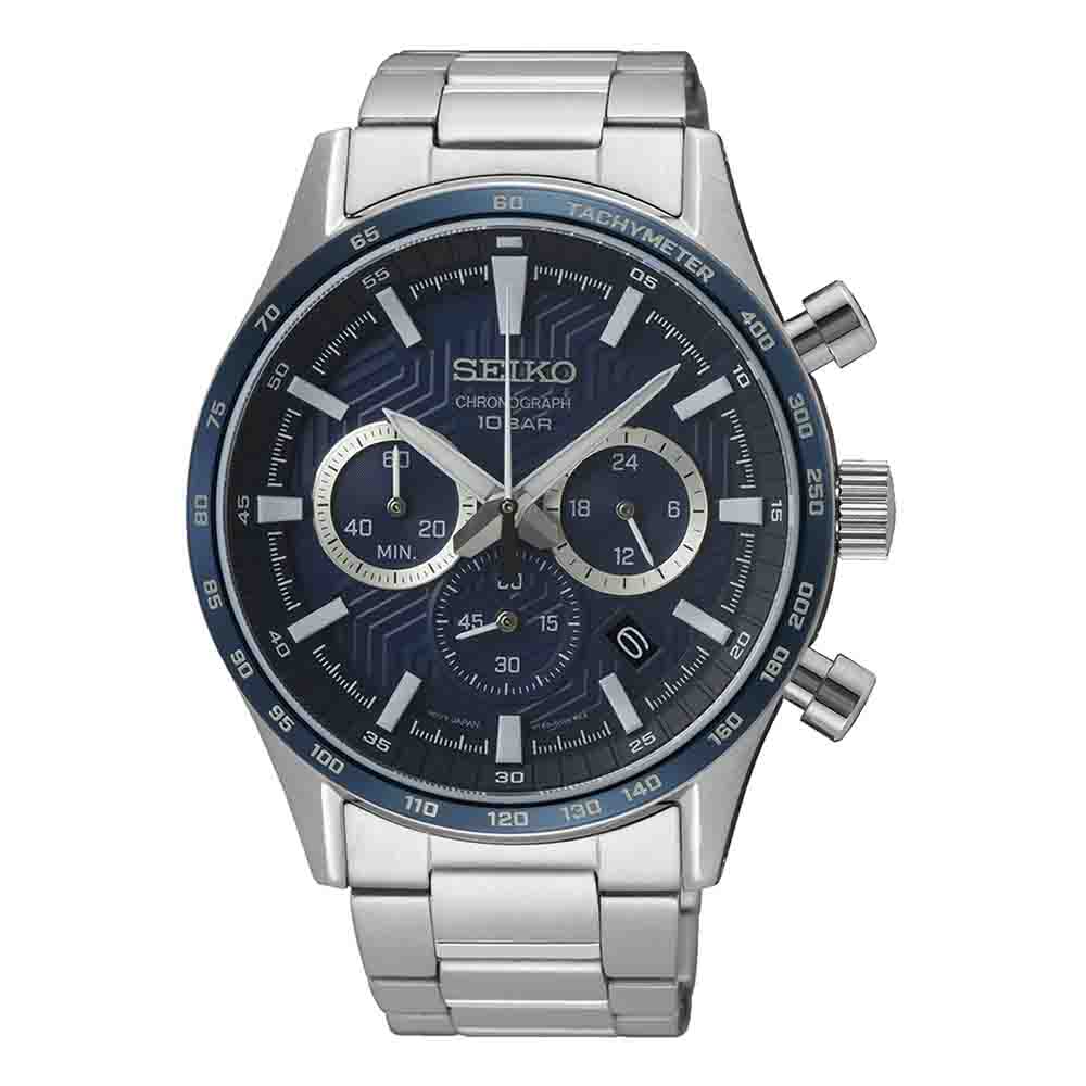 Seiko Conceptual Series SSB445P1 Quartz Ανοξείδωτο ατσάλι Μπρασελέ Μπλε χρώμα καντράν Ταχύμετρο