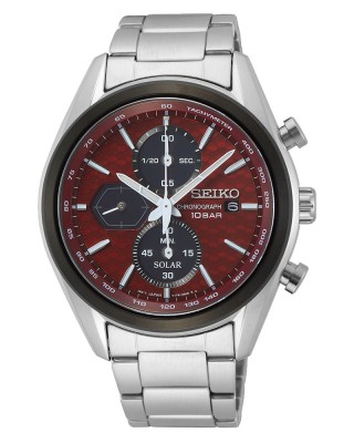 Seiko Conceptual series SSC771P1 Solar Ανοξείδωτο ατσάλι Μπρασελέ Κοκκίνο χρώμα καντράν