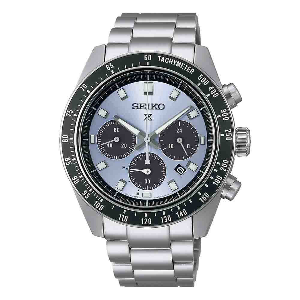 Seiko Prospex SSC935P1 Solar Χρονογράφος Ανοξείδωτο ατσάλι Μπρασελέ Γαλάζιο χρώμα καντράν Στεφάνη αλουμινίου 
