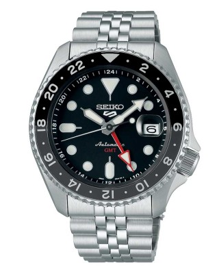 Seiko 5 Sports SSK001K1 Αυτόματο Ανοξείδωτο ατσάλι Μπρασελέ Μαύρο χρώμα καντράν Περιστρεφόμενη στεφάνη