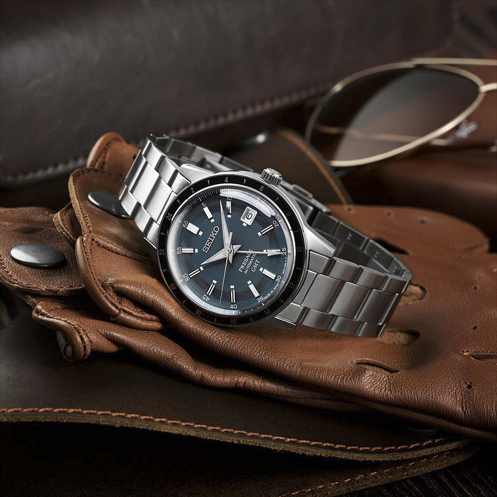Seiko Presage SSK009J1 Αυτόματο Ανοξείδωτο ατσάλι Μπρασελέ Πετρόλ χρώμα καντράν Κεραμική στεφάνη