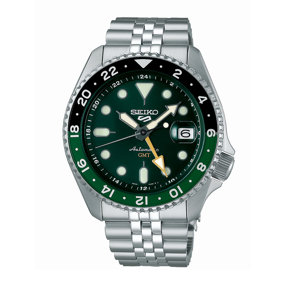 Seiko 5 Sports SSK035K1 Αυτόματο Ανοξείδωτο ατσάλι Μπρασελέ Πράσινο χρώμα καντράν Περιστρεφόμενη στεφάνη