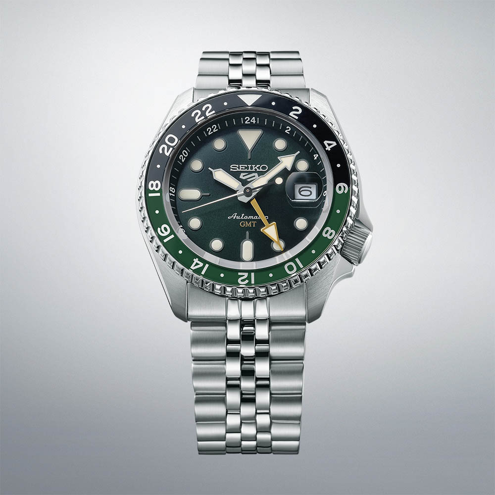 Seiko 5 Sports SSK035K1 Αυτόματο Ανοξείδωτο ατσάλι Μπρασελέ Πράσινο χρώμα καντράν Περιστρεφόμενη στεφάνη