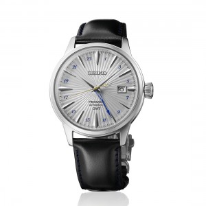 Seiko Presage SSK049J1 Αυτόματο Ανοξείδωτο ατσάλι Μαύρο δερμάτινο λουρί Ασημί χρώμα καντράν