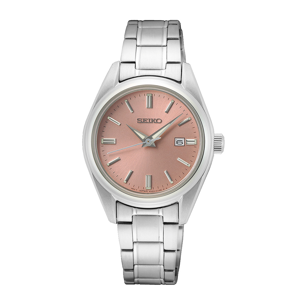 Seiko Essential Time SUR529P1 Quartz Ανοξείδωτο ατσάλι Μπρασελέ Ροζ χρώμα καντράν